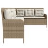 vidaXL Canap&eacute; de jardin avec coussins forme de L beige r&eacute;sine tress&eacute;e