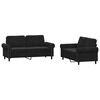 vidaXL Ensemble de canap&eacute;s 2 pcs avec coussins Noir Velours