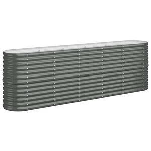 vidaXL Lit sur&eacute;lev&eacute; de jardin Acier galvanis&eacute; Anthracite