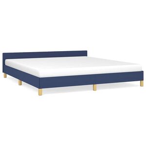 vidaXL Cadre de lit avec t&ecirc;te de lit sans matelas bleu 180x200cm tissu