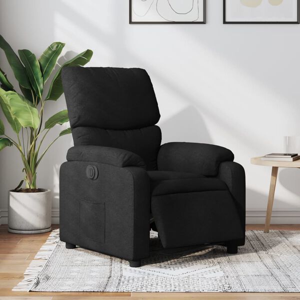 vidaXL Fauteuil inclinable &eacute;lectrique Noir Tissu