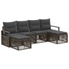 vidaXL Ensemble de canap&eacute; de jardin 6 pcs Gris polyrotin