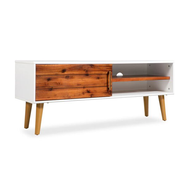 vidaXL Meuble TV bois massif d'acacia 120 x 35 x 45 cm