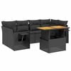 vidaXL Salon de jardin 7 pcs avec coussins noir r&eacute;sine tress&eacute;e
