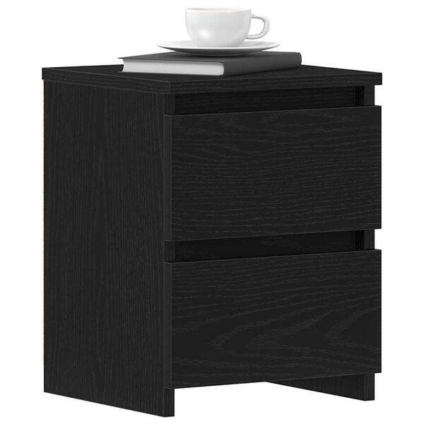 vidaXL Cabinet de chevet avec tiroir 2 pcs Chêne noir 30 x 30 x 40 cm