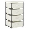 vidaXL &Eacute;tag&egrave;re de rangement avec 4 paniers en tissu Acier Cr&egrave;me