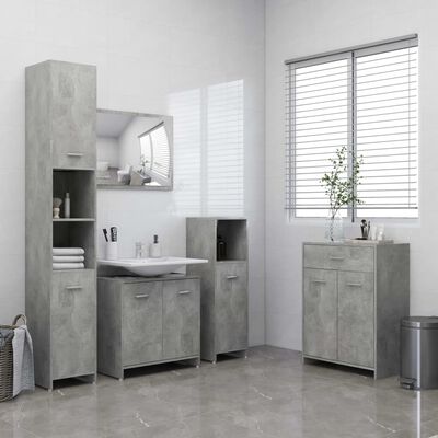 vidaXL Armoire de salle de bain gris béton 60x33x80 cm bois ingénierie