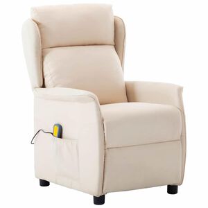 vidaXL Chaise de massage Cr&egrave;me 93.5 x 67.5 x 101.5 cm tissu