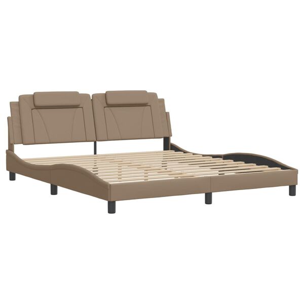 vidaXL Cadre de lit Viana avec LED sans matelas cappuccino 180x200 cm