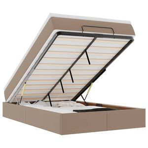 VidaXL Cadre de lit ottoman et matelas cappuccino 120x190cm similicuir