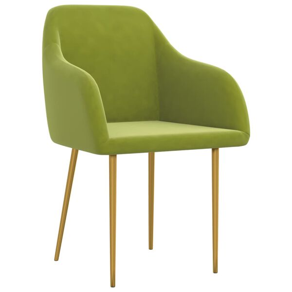 vidaXL Chaises &agrave; manger lot de 2 vert clair velours