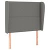 vidaXL T&ecirc;te de lit avec oreilles Gris fonc&eacute; 103x23x118/128 cm Tissu