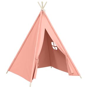 vidaXL Tente tipi d'enfants avec sac Peau de p&ecirc;che Rose 120x120x150 cm