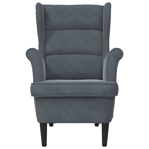 vidaXL fauteuil Gris fonc&eacute; 92 x 71 x 91 cm Velours