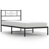 vidaXL Cadre de lit m&eacute;tal sans matelas avec t&ecirc;te de lit noir 90x200 cm
