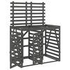 vidaXL Abri pour poubelle double sur roulettes gris bois massif de pin