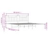 vidaXL Cadre de lit m&eacute;tal sans matelas avec t&ecirc;te de lit noir 200x200cm