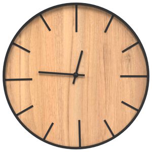 vidaXL Horloge murale marron &Oslash;39 cm fer et bois d'ing&eacute;nierie