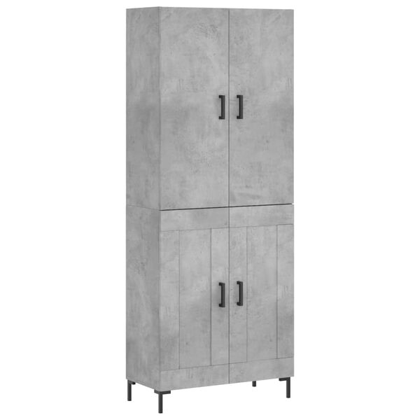 vidaXL Buffet haut Gris b&eacute;ton 69,5x34x180 cm Bois d'ing&eacute;nierie