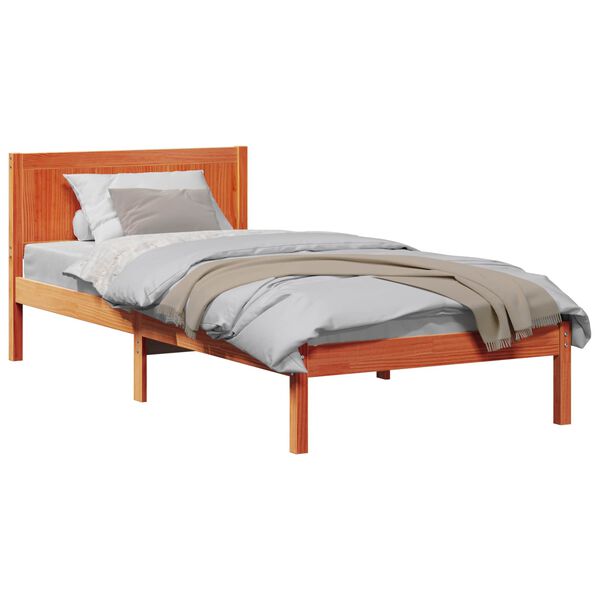 vidaXL Cadre de lit Marron 100 x 200 cm Bois de pin massif