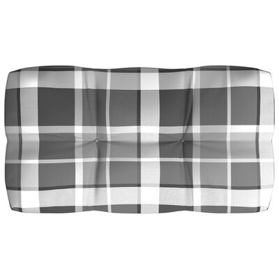 vidaXL Coussins de canapé palette lot de 7 Motif à carreaux gris