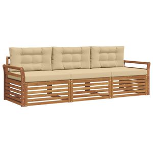 vidaXL Ensemble de canap&eacute;s d'ext&eacute;rieur 3 pc Naturel et Beige