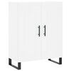 vidaXL Buffet haut Blanc 69,5x34x180 cm Bois d'ing&eacute;nierie
