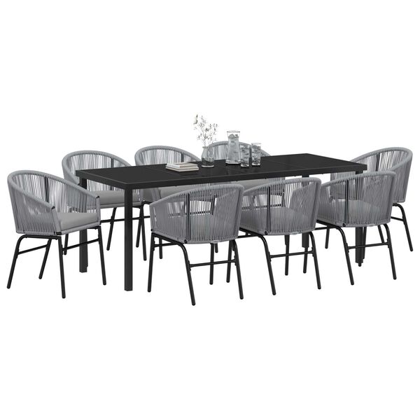 vidaXL Ensemble de salle &agrave; manger pour jardin 9 pcs Anthracite