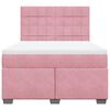 vidaXL Sommier &agrave; lattes de lit avec matelas Rose 140x190 cm Velours