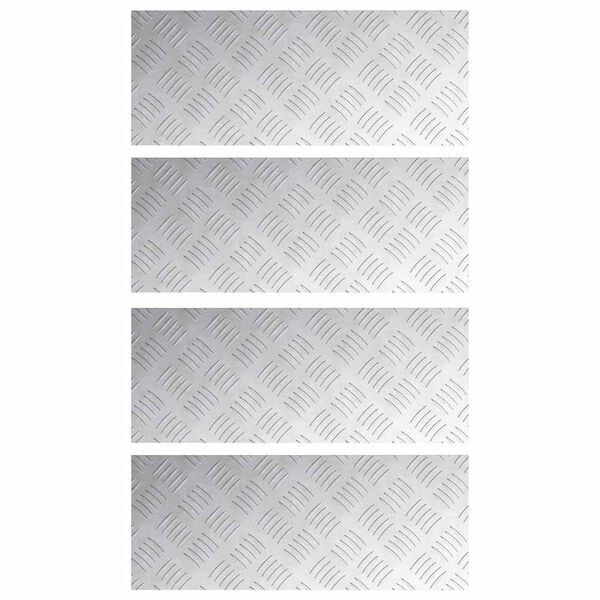 vidaXL Nez de marche Rectangulaire 4 pcs Argent&eacute; 50 x 20 cm Aluminium