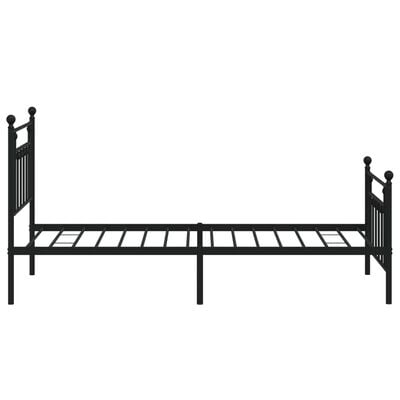 vidaXL Cadre de lit métal sans matelas avec pied de lit noir 100x190cm