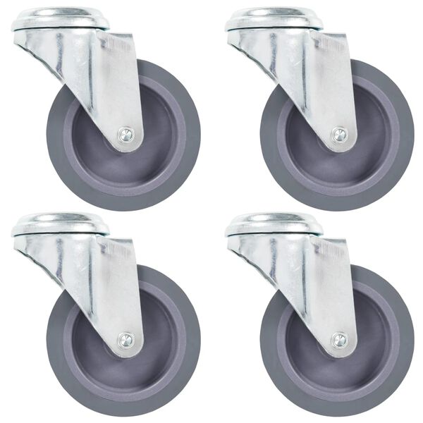 vidaXL 4 pcs Roulettes pivotantes à trou de boulon 75 mm