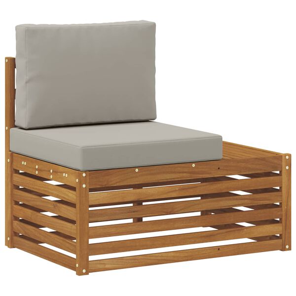 vidaXL Ensemble de canap&eacute;s d'ext&eacute;rieur 2 Pi&egrave;ce Gris Naturel et Clair
