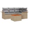 vidaXL Ensemble de canap&eacute; de jardin 5 pcs Beige et Gris clair