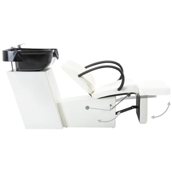 vidaXL Chaise de salon avec lavabo Noir et blanc Similicuir