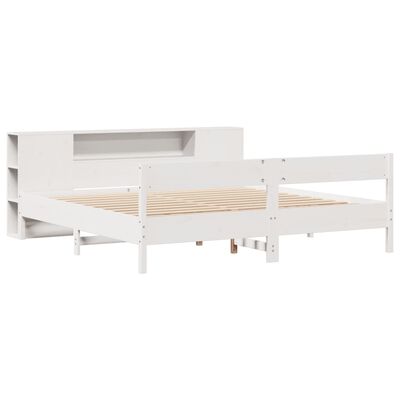 vidaXL Lit bibliothèque sans matelas blanc 180x200 cm bois pin massif