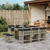 vidaXL Ensemble &agrave; manger de jardin 11pcs avec coussins gris poly rotin