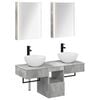 vidaXL Ensemble d'armoire de salle de bain 5 pc Gris b&eacute;ton