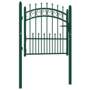 vidaXL Portail de cl&ocirc;ture avec pointes Acier 104x97 cm Vert