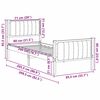 vidaXL Cadre de lit Marron et noir 80 x 200 cm Bois massif en pin