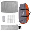 vidaXL Tente Tipi avec toit Gris et orange 383 x 338 x 217 cm taffetas