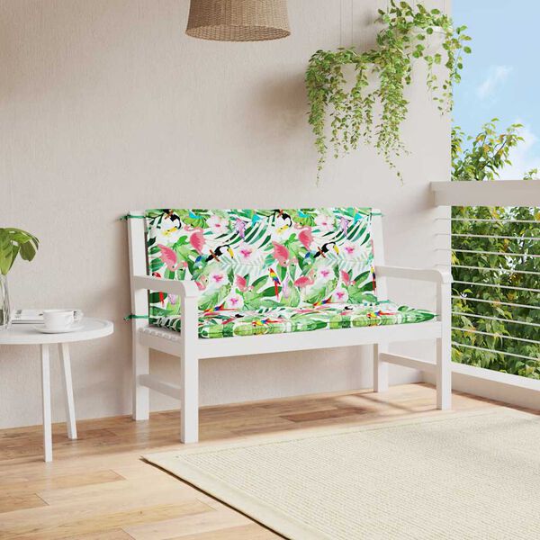 vidaXL Coussins de banc de jardin lot de 2 multicolore 120x50x7 cm