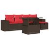 vidaXL Ensemble de canap&eacute; de jardin 6 pcs avec coussins marron r&eacute;sine tress&eacute;e