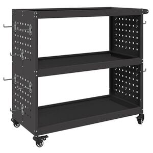 vidaXL Chariot &agrave; outils Noir 75 x 35 x 73 cm Acier lamin&eacute; &agrave; froid