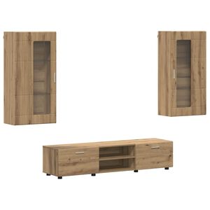vidaXL Ensemble meuble TV FLORIN 3 pc Ch&ecirc;ne artisanal