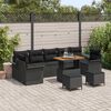vidaXL Ensemble de canap&eacute; de jardin 10 pcs Noir polyrotin