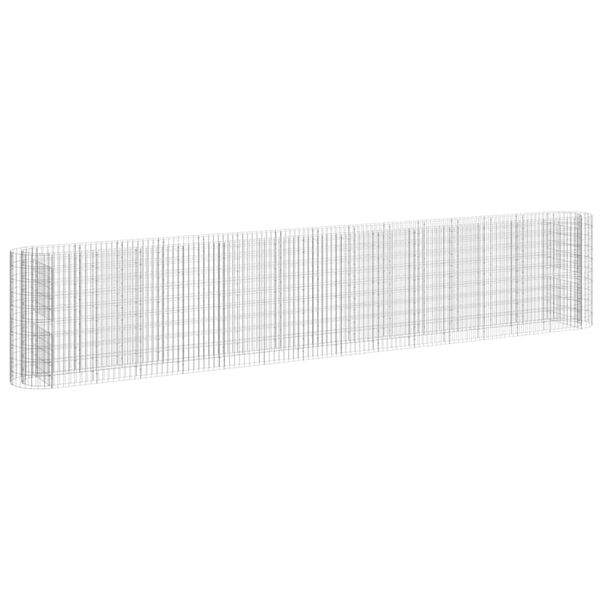 vidaXL Lit sur&eacute;lev&eacute; &agrave; gabion Fer galvanis&eacute; 540x50x100 cm