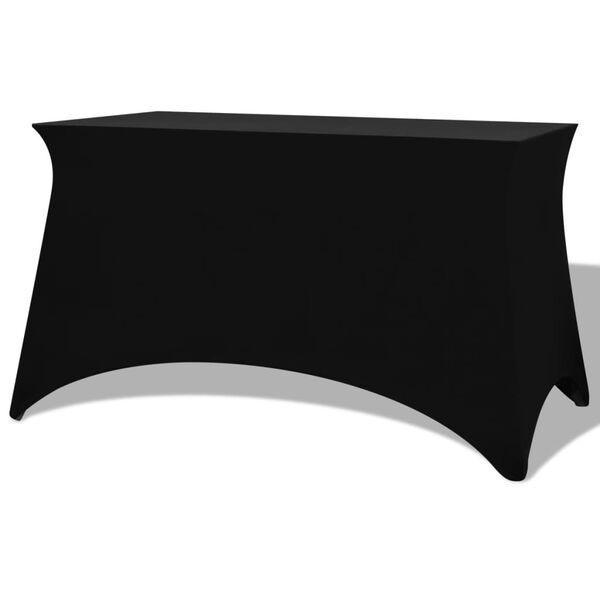 vidaXL Housses extensibles pour table 2 pi&egrave;ces 243 x 76 x 74cm Noir