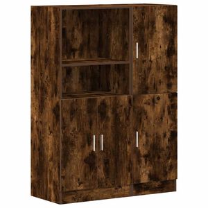 vidaXL Ensemble d'armoires de cuisine 2 pcs ch&ecirc;ne fum&eacute; bois ing&eacute;nierie
