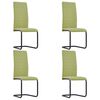 vidaXL Chaises &agrave; manger cantilever lot de 4 vert tissu